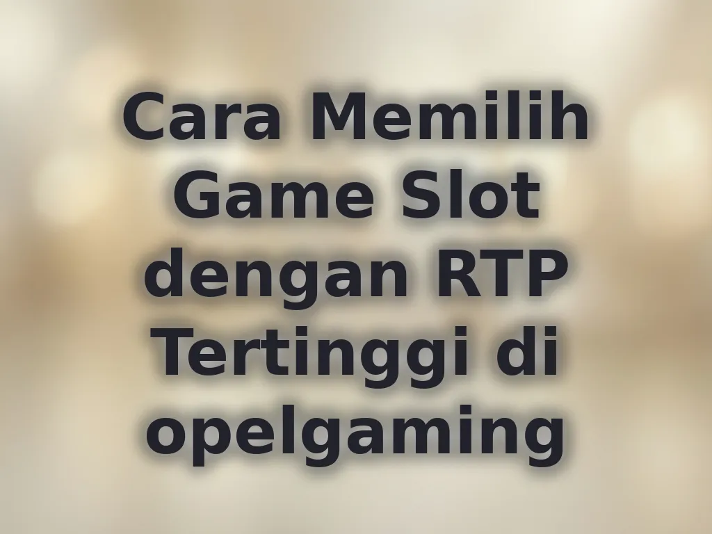 Cara Memilih Game Slot dengan RTP Tertinggi di opelgaming