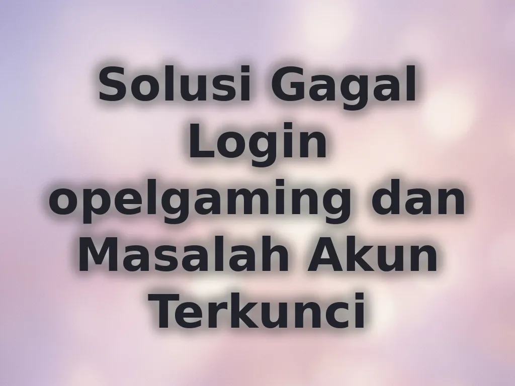 Solusi Gagal Login opelgaming dan Masalah Akun Terkunci